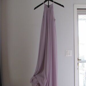 David's Bridal Soft Lavender Maxi Dress